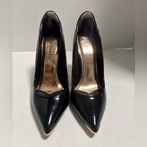 Ted Baker Black Patent Pointed Toe Stiletto Heels. Size 36.5. Never worn